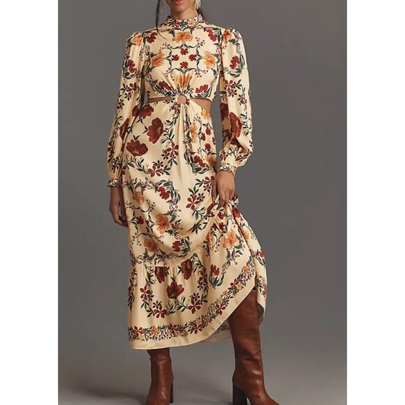 Farm Rio x Anthropologie Long Sleeve Cutout Maxi dress size XL - Picture 1 of 8